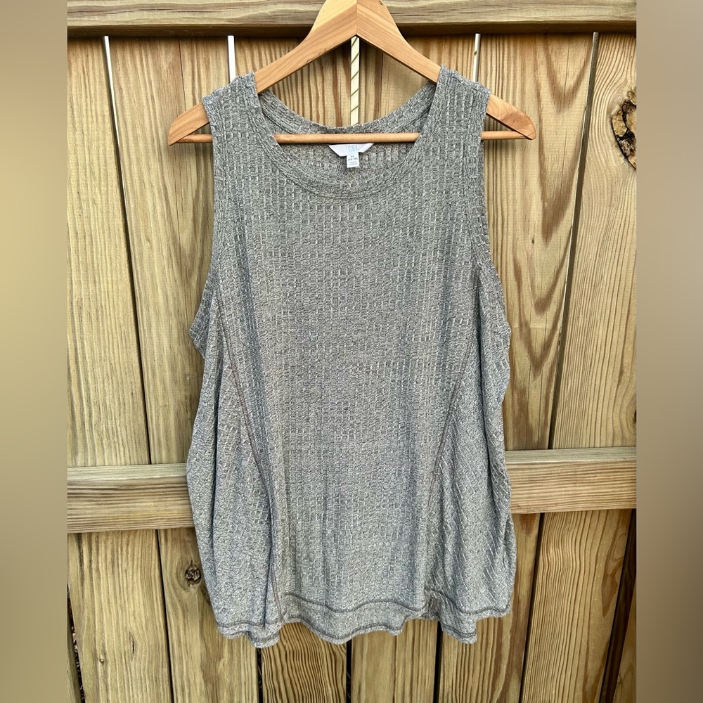 Women's Ribbed Tunic Top Gray Size XL (16-18)Pullover
